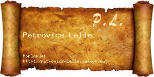 Petrovics Lelle névjegykártya